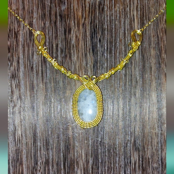Wire Wrapped Moonstone Necklace